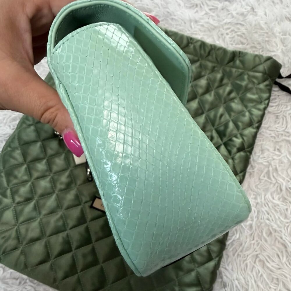 Gucci Medium Marmont Python Embossed Green Leather - image 6
